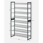SONGMICS 8-Tier Shoe Rack Storage 32 pairs with Adjustable Shelves Gray LMR08GBV1 - Furniture > Living Room