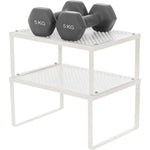 SONGMICS Cabinet Shelf Organizers Set of 4 Metal Kitchen Counter Shelves White KCS006W01 - Furniture > Dining