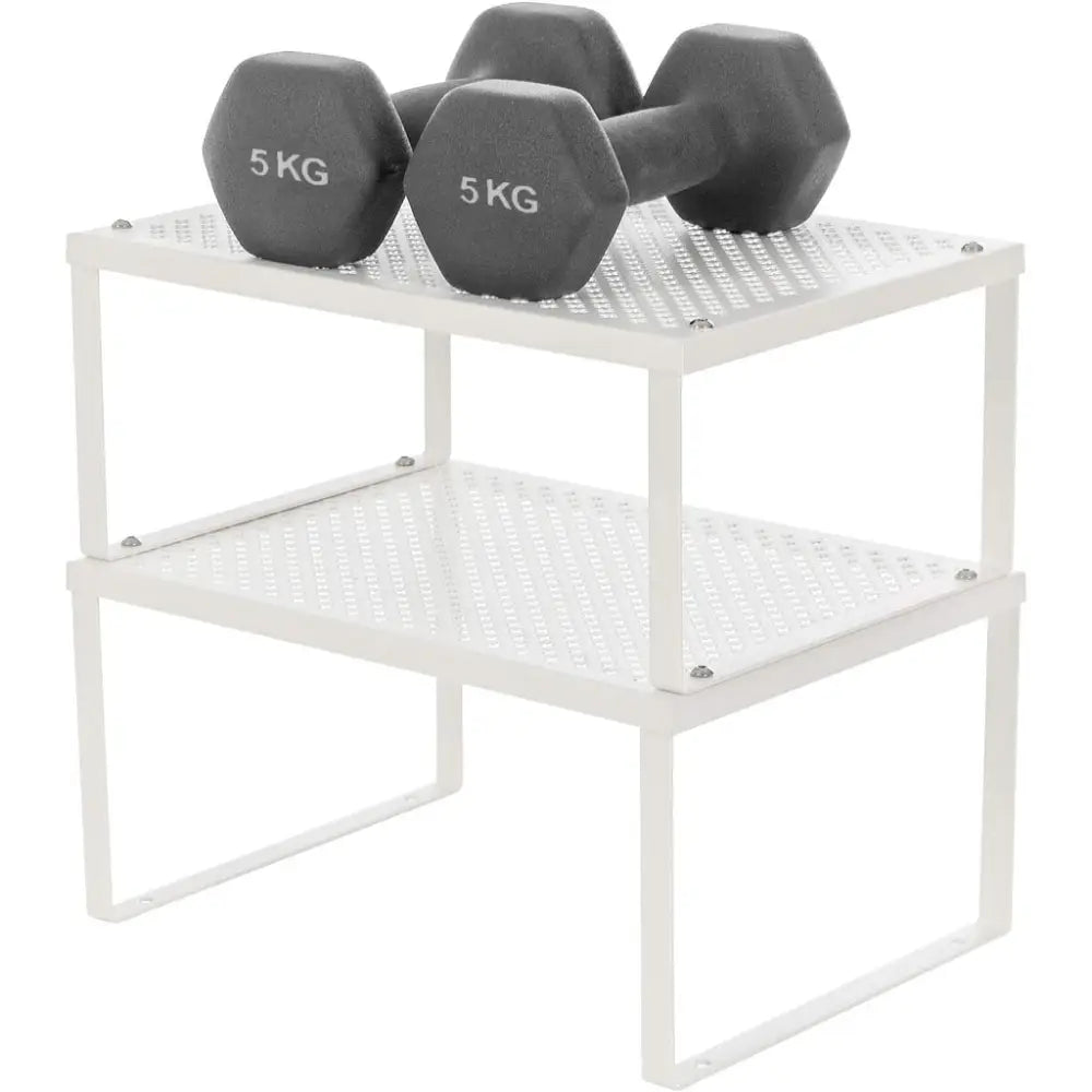 SONGMICS Cabinet Shelf Organizers Set of 4 Metal Kitchen Counter Shelves White KCS006W01 - Furniture > Dining