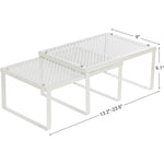 SONGMICS Cabinet Shelf Organizers Set of 4 Metal Kitchen Counter Shelves White KCS006W01 - Furniture > Dining