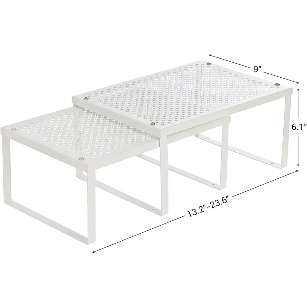 SONGMICS Cabinet Shelf Organizers Set of 4 Metal Kitchen Counter Shelves White KCS006W01 - Furniture > Dining