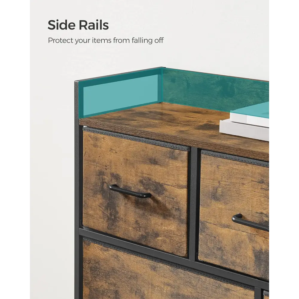 SONGMICS Dresser for Bedroom Chest of Drawers Rustic Brown and Black LTS137B01 - Home & Garden > Storage