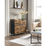 SONGMICS Dresser for Bedroom Chest of Drawers Rustic Brown and Black LTS137B01 - Home & Garden > Storage