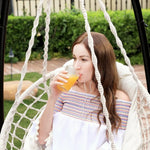SONGMICS Hammock Hanging Chair with Cushion Cloud White - Home & Garden > Garden Furniture