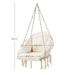SONGMICS Hammock Hanging Chair with Cushion Cloud White - Home & Garden > Garden Furniture