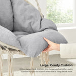 SONGMICS Hammock Hanging Chair with Cushion Gray - Home & Garden > Garden Furniture