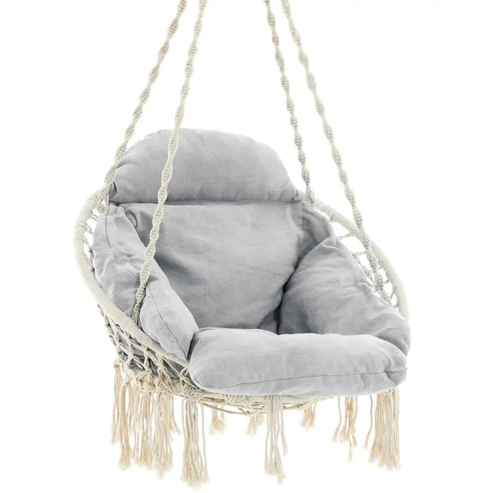 SONGMICS Hammock Hanging Chair with Cushion Gray - Home & Garden > Garden Furniture