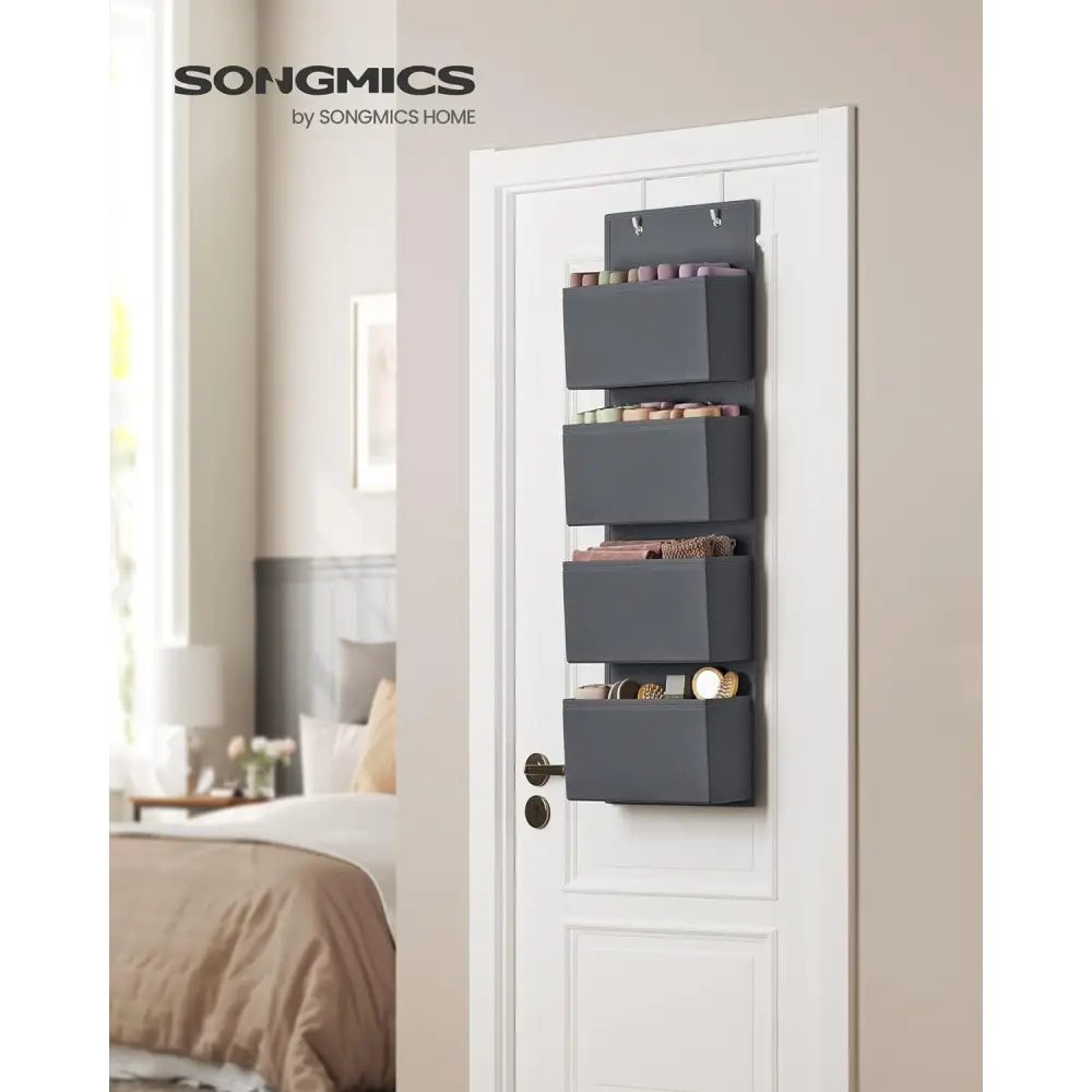 SONGMICS Hanging Closet Organizers and Storage with 4 Compartments Gray RDH04G - Home & Garden > Storage