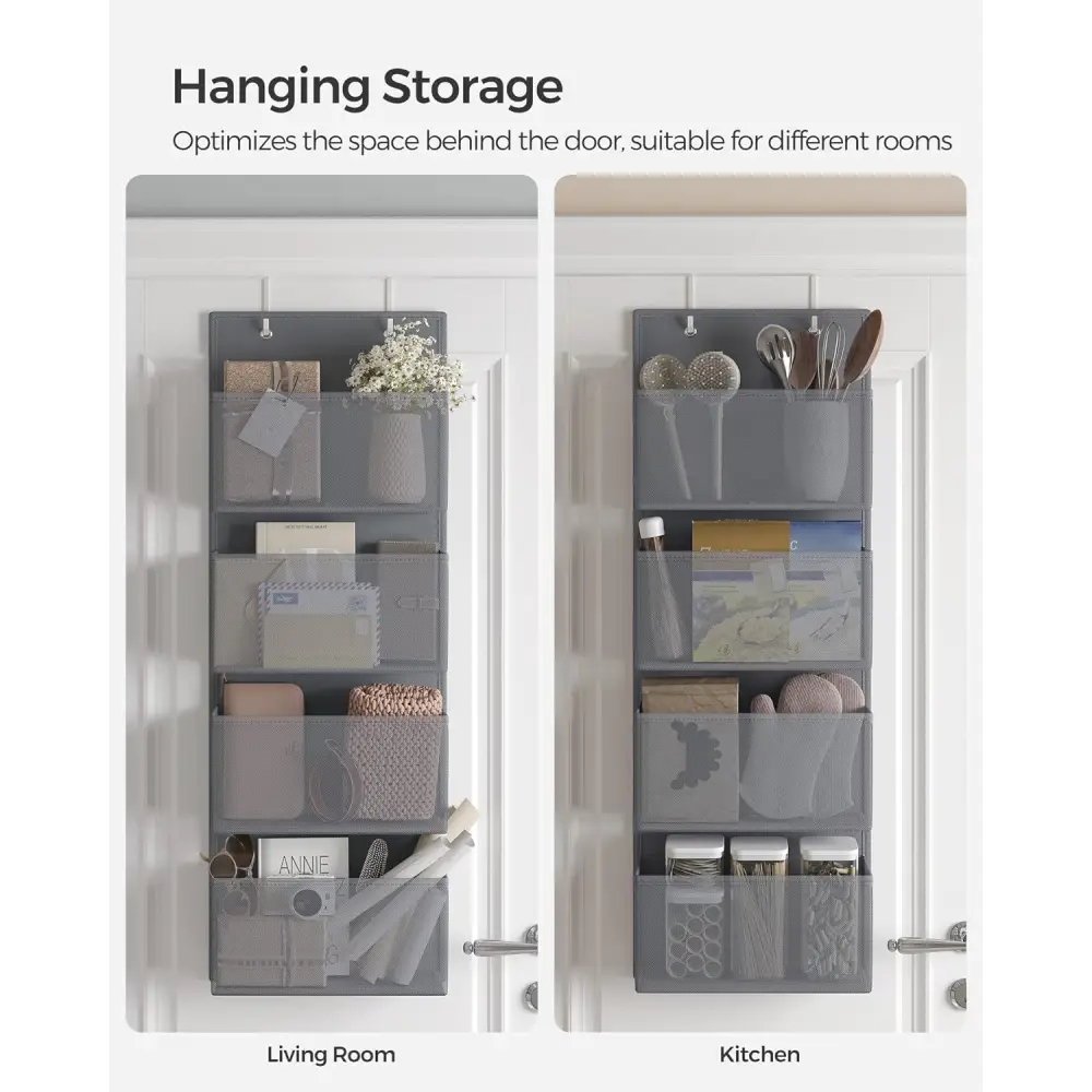 SONGMICS Hanging Closet Organizers and Storage with 4 Compartments Gray RDH04G - Home & Garden > Storage
