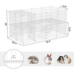 SONGMICS Metal Wire Two-Story Pet Playpen with Zip Ties White - Pet Care > Dog Supplies > Dog Playpens & Gates