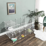 SONGMICS Metal Wire Two-Story Pet Playpen with Zip Ties White - Pet Care > Dog Supplies > Dog Playpens & Gates