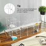 SONGMICS Metal Wire Two-Story Pet Playpen with Zip Ties White - Pet Care > Dog Supplies > Dog Playpens & Gates