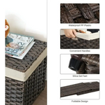 SONGMICS Storage Basket with Lid 160L Metal Frame Brown - Home & Garden > Storage