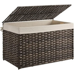 SONGMICS Storage Basket with Lid 160L Metal Frame Brown - Home & Garden > Storage