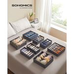 SONGMICS Underwear Storage Folding Fabric Boxes Set of 8 Grey RUS08GY - Home & Garden > Storage