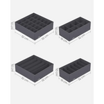 SONGMICS Underwear Storage Folding Fabric Boxes Set of 8 Grey RUS08GY - Home & Garden > Storage