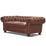 Sonny 2.5 Seater Genuine Leather Sofa Chestfield Lounge Couch - Butterscotch - Furniture > Sofas