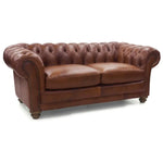 Sonny 2.5 Seater Genuine Leather Sofa Chestfield Lounge Couch - Butterscotch - Furniture > Sofas