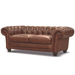 Sonny 2.5 Seater Genuine Leather Sofa Chestfield Lounge Couch - Butterscotch - Furniture > Sofas