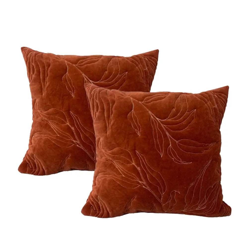 Sophie Clay Twin Pack Cotton Velvet Cushion Feather Filled by Cloud Linen - Home & Garden > Decor > Cushions & Throws