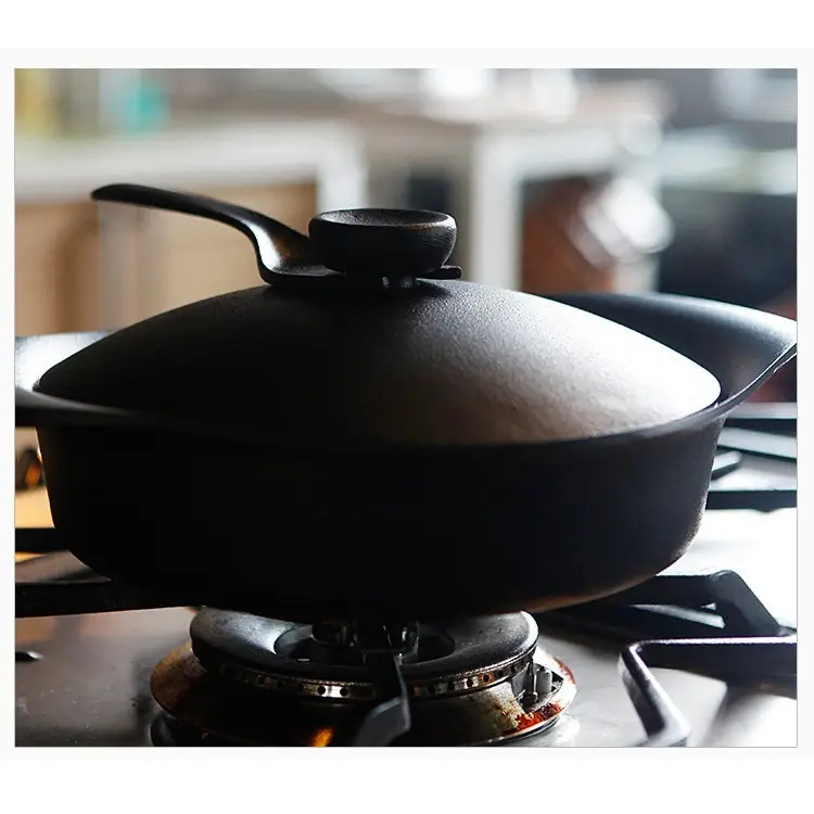 Sori Yanagi Japanese Iron Soup Pot Casserole 22cm with Lid and Fork - Home & Garden > Kitchenware