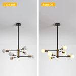 Sputnik Chandelier Modern Industrial 6-Light Black & Gold - Home & Garden > Lighting