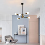 Sputnik Chandelier Modern Industrial 6-Light Black & Gold - Home & Garden > Lighting