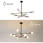 Sputnik Chandelier Modern Industrial 8-Light Black & Gold - Home & Garden > Lighting