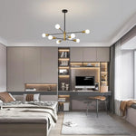 Sputnik Chandelier Modern Industrial 8-Light Black & Gold - Home & Garden > Lighting