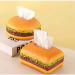 Square Creative Burger Tissue Box - Fun American-Style Cartoon Paper Towel Holder for Home Décor and Gifts - Home &