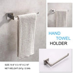Square Hand Towel Holder Ring Wall Mounted Modern Towel Bar Bathroom Kitchen - Home & Garden > Bathroom Accessories >