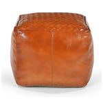 SQUARE LATTICED LEATHER OTTOMAN - Furniture > Living Room > Ottomans & Footstools
