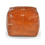 SQUARE LATTICED LEATHER OTTOMAN - Furniture > Living Room > Ottomans & Footstools
