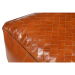 SQUARE LATTICED LEATHER OTTOMAN - Furniture > Living Room > Ottomans & Footstools