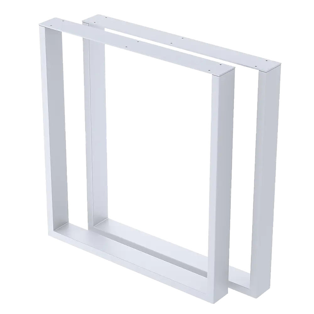 Square-Shaped Table Bench Desk Legs Retro Industrial Design Fully Welded - White - Furniture > Office