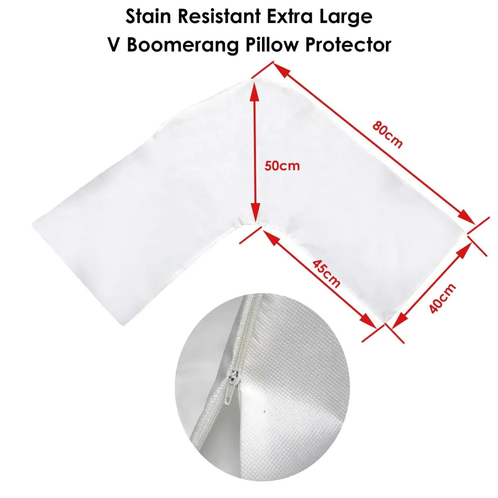 Stain Resistant Extra Large V Boomerang Pillow Protector - Home & Garden > Bedding