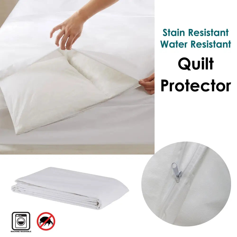 Stain/ Water Resistant Quilt Protector King - Home & Garden > Bedding