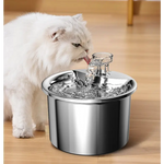 Stainless Steel Automatic Pet Water Fountain with USB Plug Filter Cartridge Set and Auto Power-Off Function - Pet Care