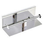 Stainless Steel Double Toilet Paper Holder Towel Roll Tissue Rack Storage Shelf - Home & Garden > DIY > Kitchen &