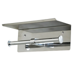 Stainless Steel Double Toilet Paper Holder Towel Roll Tissue Rack Storage Shelf - Home & Garden > DIY > Kitchen &