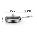 Stainless Steel Frying Pan Non-Stick Cooking Frypan Cookware 30cm Honeycomb Single Sided - Home & Garden > Kitchenware