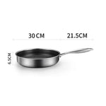Stainless Steel Frying Pan Non-Stick Cooking Frypan Cookware 30cm Honeycomb Single Sided - Home & Garden > Kitchenware