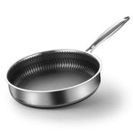 Stainless Steel Frying Pan Non-Stick Cooking Frypan Cookware 30cm Honeycomb Double Sided - Home & Garden > Kitchenware