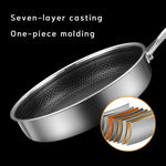 Stainless Steel Frying Pan Non-Stick Cooking Frypan Cookware 30cm Honeycomb Single Sided - Home & Garden > Kitchenware
