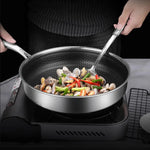 Stainless Steel Frying Pan Non-Stick Cooking Frypan Cookware 30cm Honeycomb Single Sided - Home & Garden > Kitchenware