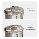Standard Package Stainless Steel Pet Water Fountain with Faucet Flow and USB Plug - Pet Care > Cat Supplies > Cat Bowls