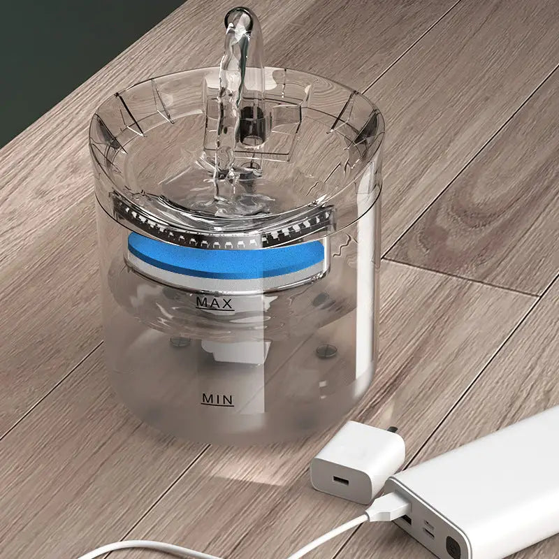 Standard Version Pet Water Fountain with USB Interface and Certified Plug – Transparent Design - Pet Care > Cat