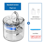 Standard Version Pet Water Fountain with USB Interface and Certified Plug – Transparent Design - Pet Care > Cat