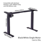 Standing Desk Height Adjustable Sit Stand Motorised Dual Black Motors Frame Top - Furniture > Office