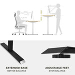 Standing Desk Height Adjustable Sit Stand Motorised Dual Black Motors Frame Top - Furniture > Office